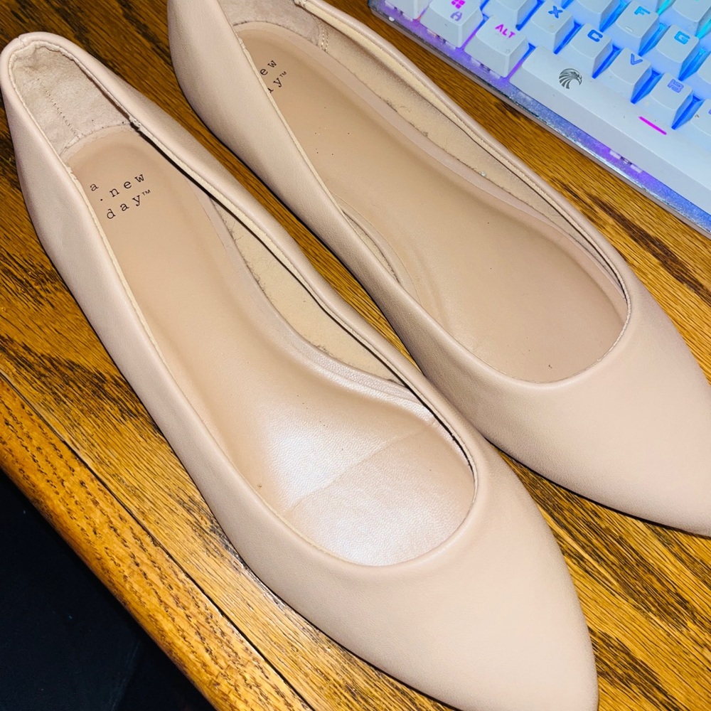 Beige flats